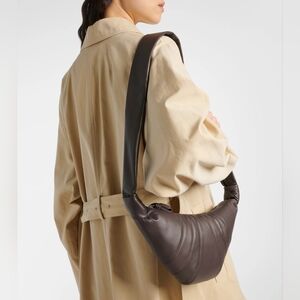 Lemaire Small Croissant Bag | Chocolate Brown | Grained Cow Leather